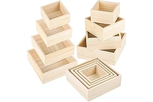 Rustic Wooden Box: 8-Piece Aodaer Unfinished Treasure Boxes for Breakfast Surprises