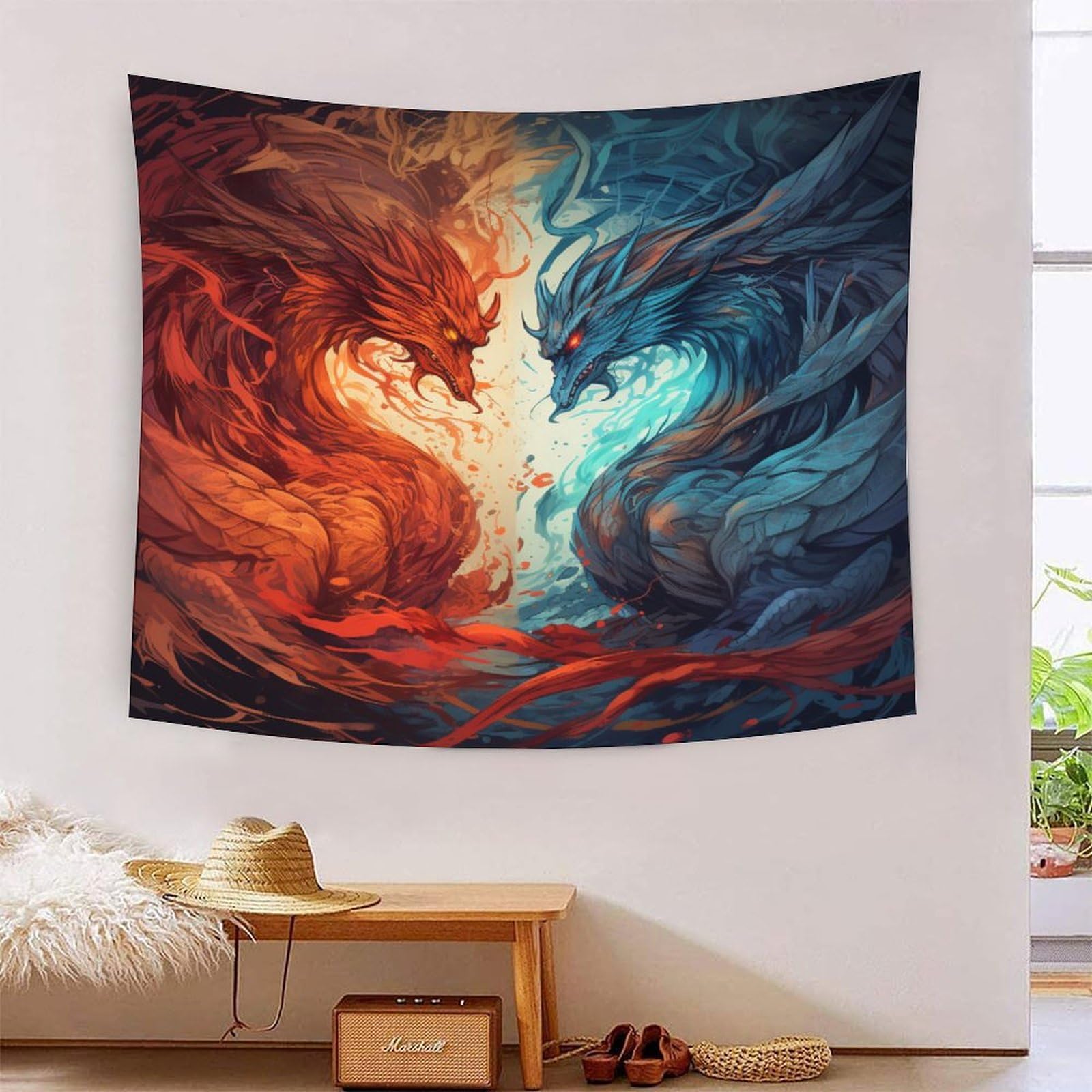 HLXZMCVBT 3D Dragon Print Wall Blanket Home Decoration Bedding Poster Wall Art Tapestry Tapestries Wall Hanging Soft Polyester for Bedroom,Decorations Beach Blanket College Dorm 150cmx200cm