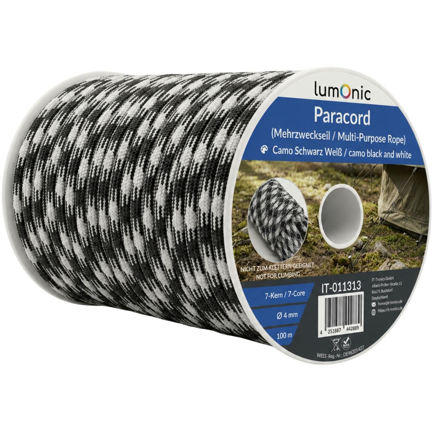 Paracord 4mm nylon pour fabriquer un bracelet de survie ou attacher un chien