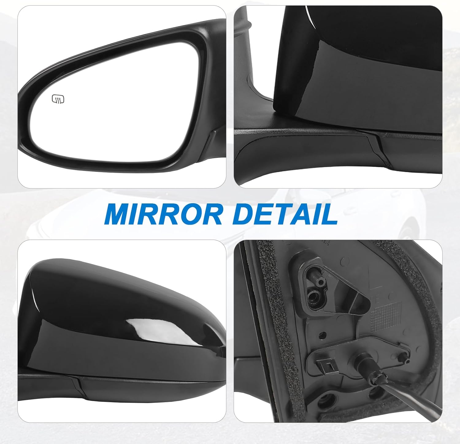 JDMSPEED Left Driver Side View Door Mirror Compatible with 2014-2019 Toyota Corolla with Power Glass Manual Folding Heated Black Replaces TO1320294(5Pin)