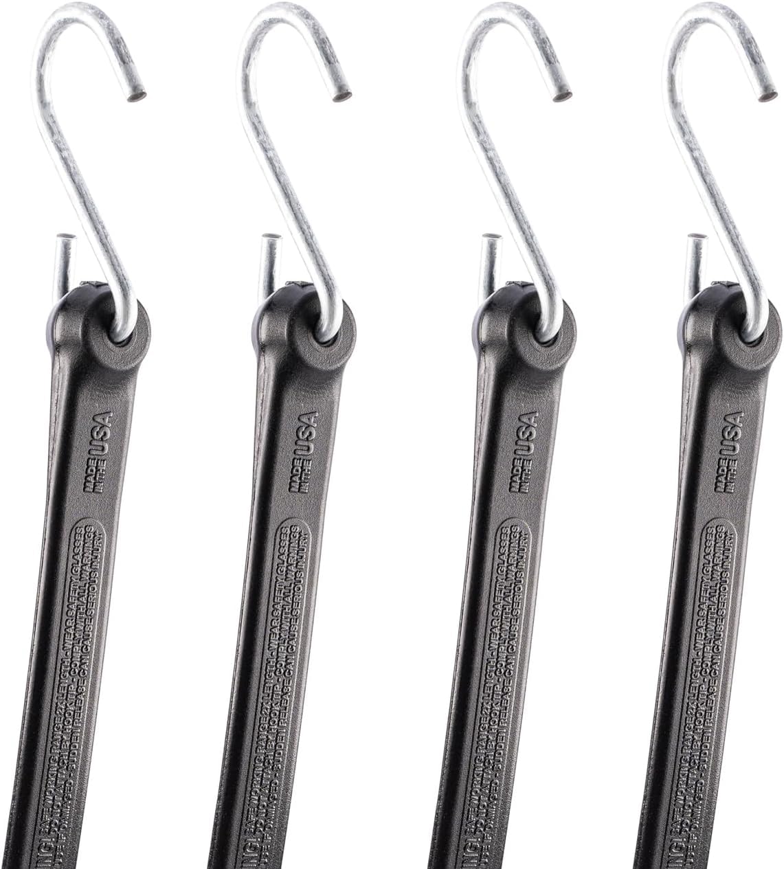 THE PERFECT BUNGEE 36" Heavy Duty Strap 4 Pack, Black