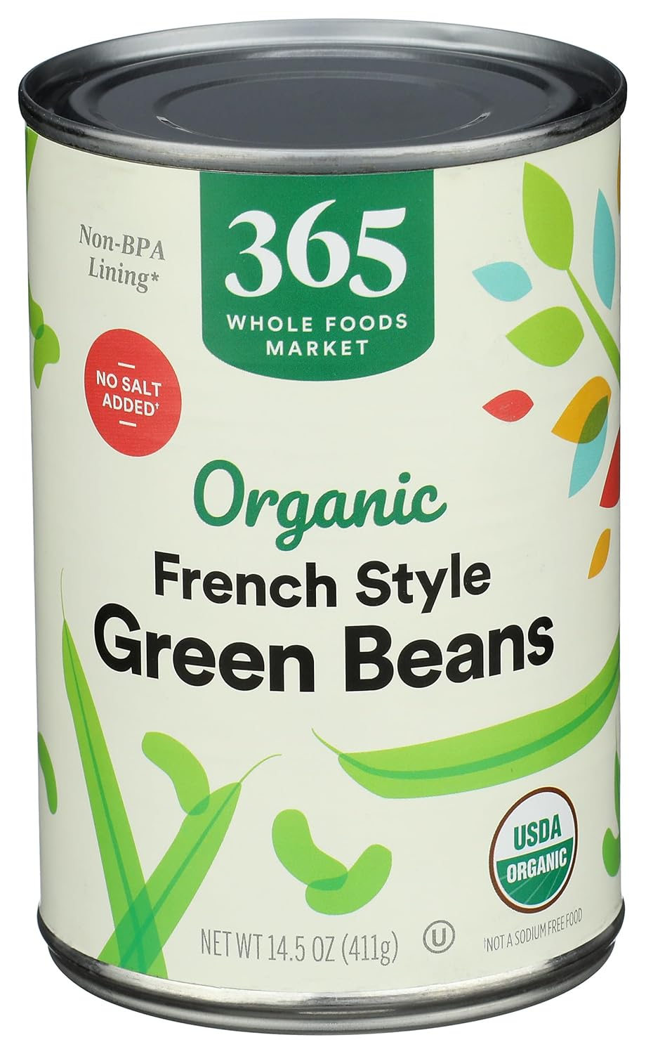 Organic French Cut Green Beans, 14.5 oz Can - No Salt Added, Tender Crisp by 365 Whole Foods Market