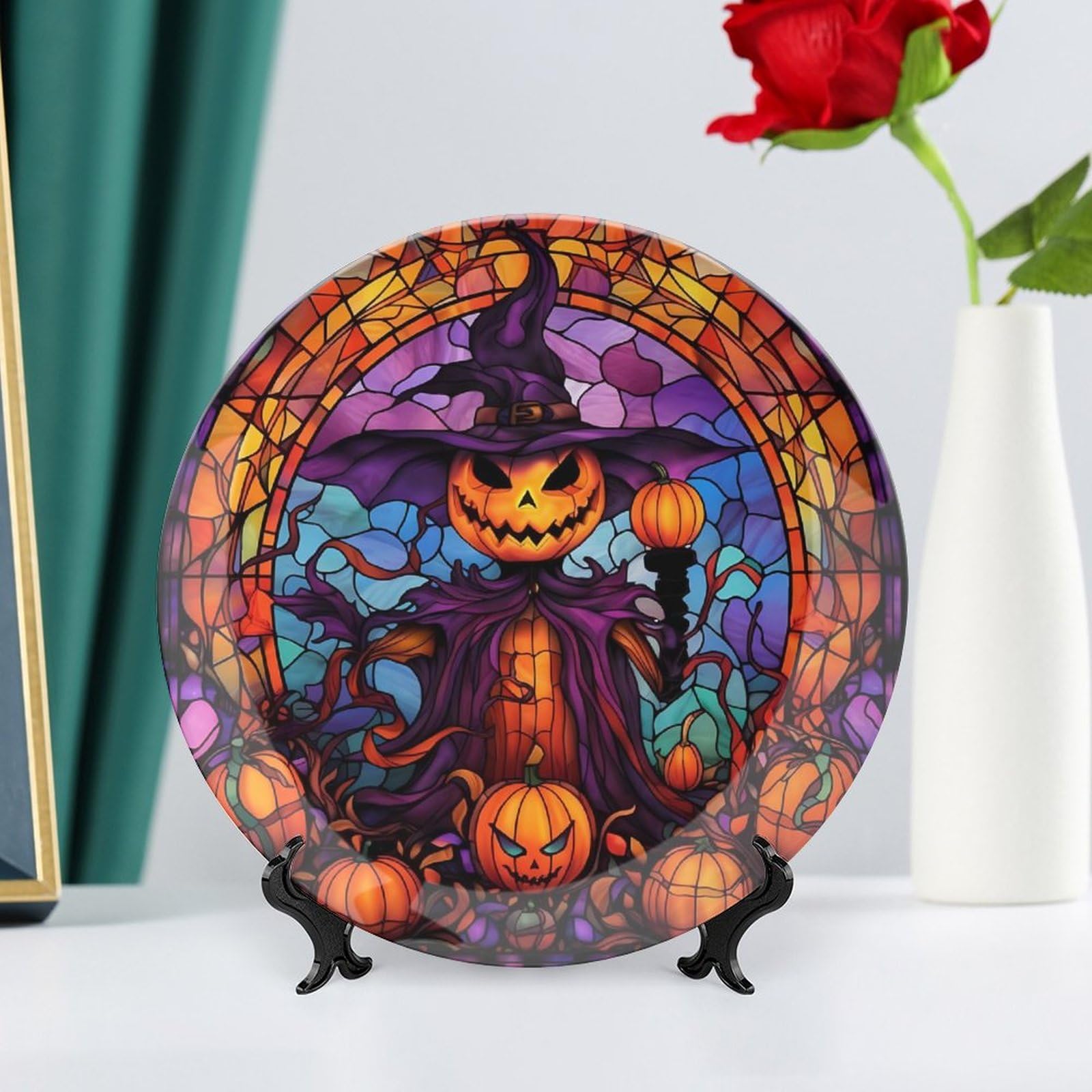 Amazon.com: Gokays Decorative Plates, Halloween Scarecrow Jack-O