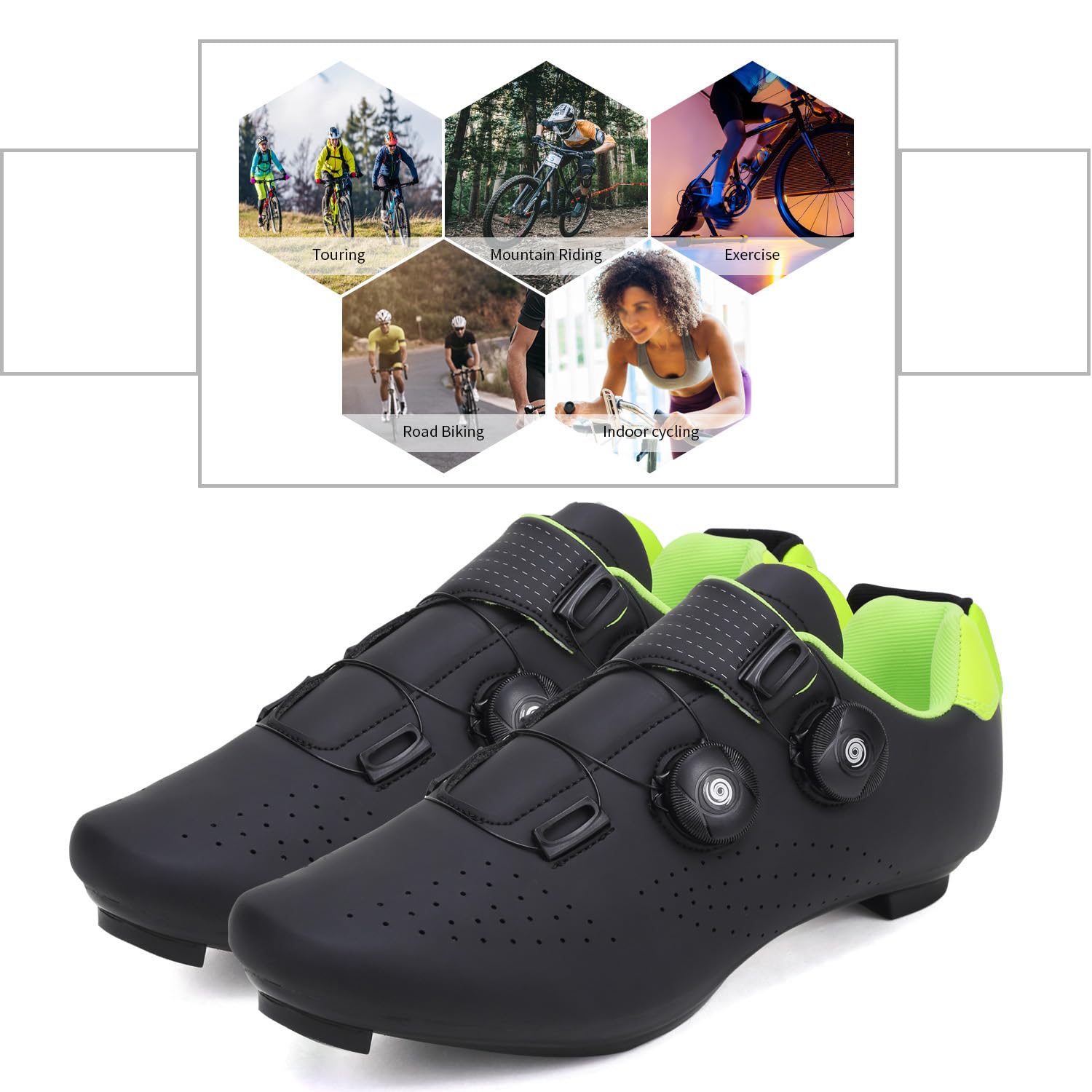 Hixingo Fahrradschuhe Herren MTB Radsportschuhe Rennradschuh Mountainbike Schuhe Sneaker Atmungsaktive Indoor Outdoor-Radschuhe Fahrrad Schuhe, SPD/SPD-SL Kompatibles