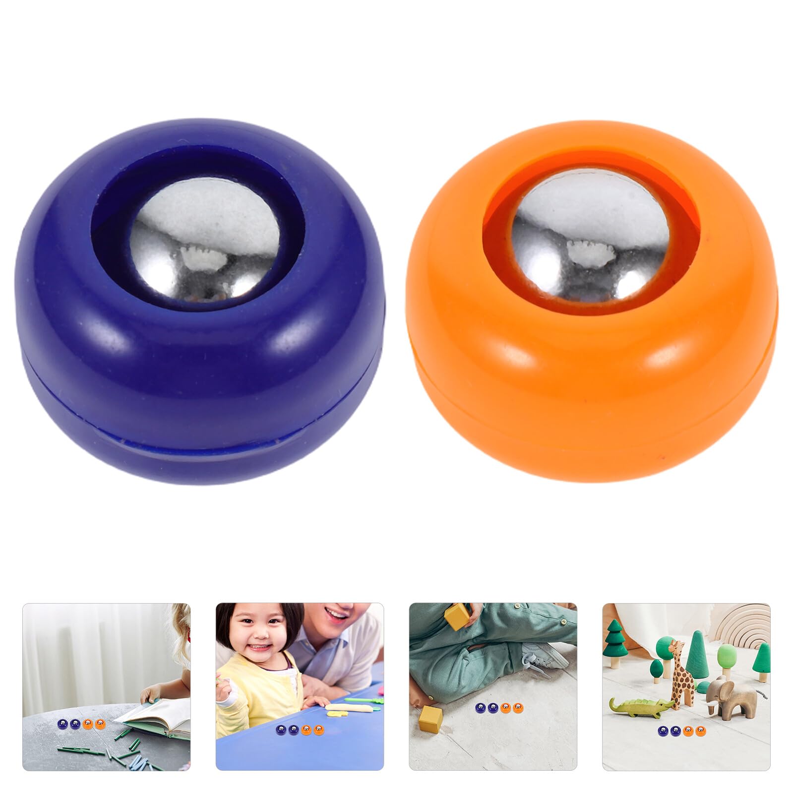 Lot de 20 Mini Palets de Jeu de Curling Bowling en Polypropylène, Bleu et Orange, Accessoires pour Mini Jeu de Palets, Utilisation Intérieure et Extérieure, Jeux de Société