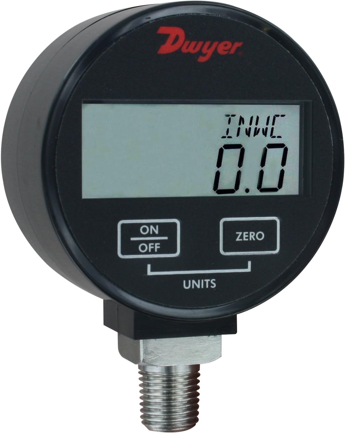 Dwyer® Digital Pressure Gage, DPGW-08, 1% Accuracy, Compatible Liquids & Gases, 0-100 psi