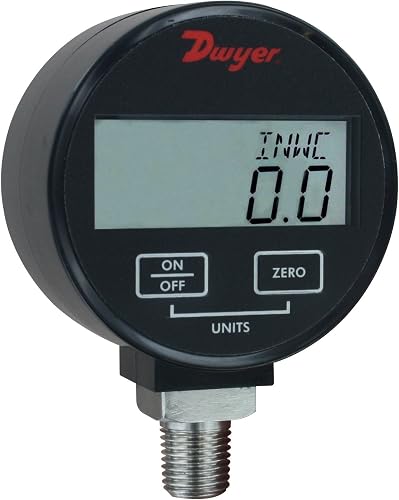 Dwyer® Digital Pressure Gage, DPGW-08, 1% Accuracy, Compatible Liquids & Gases, 0-100 psi