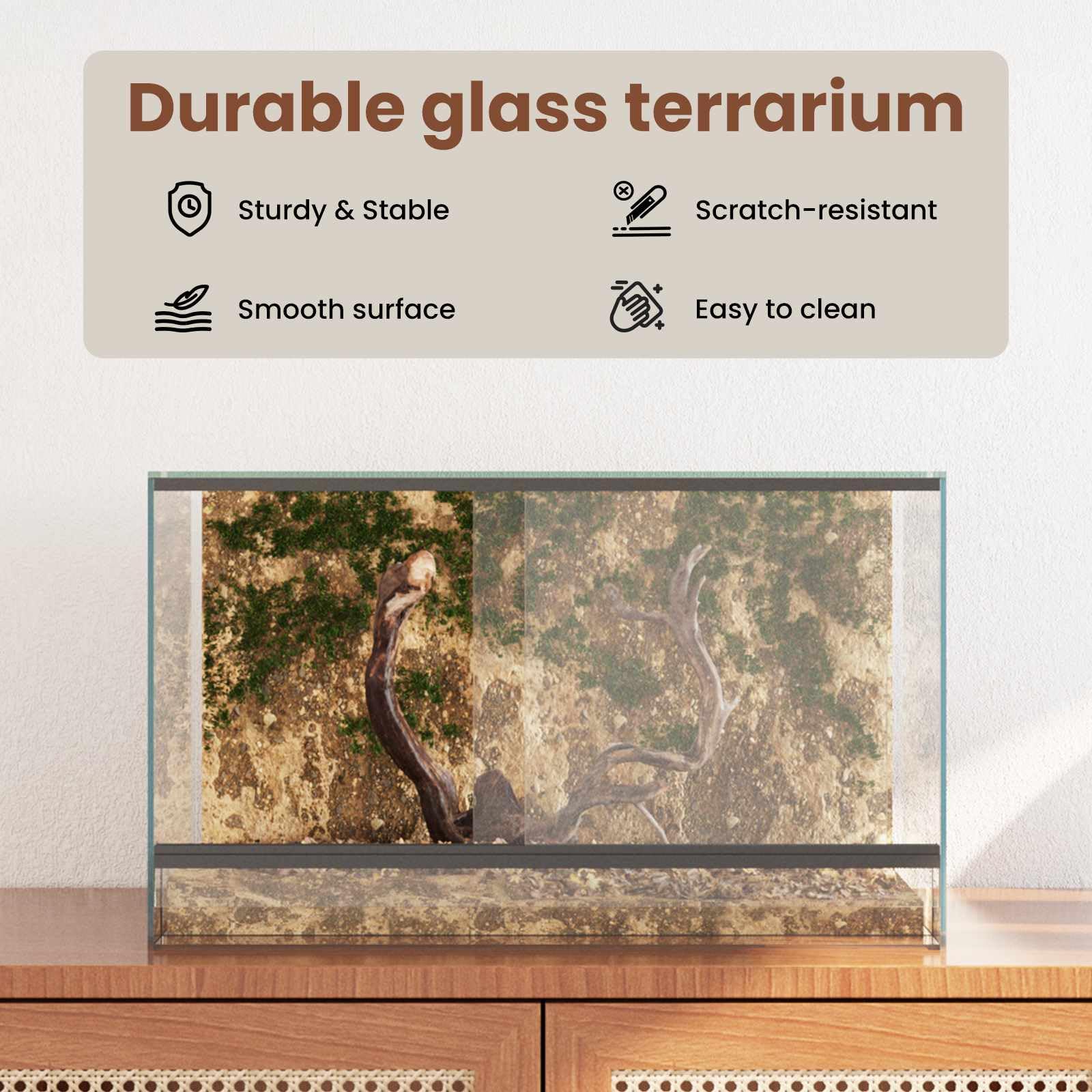 vidaXL Terrarium z przechowywaniem przezroczysty 50 x 30 x 30 cm Szkło