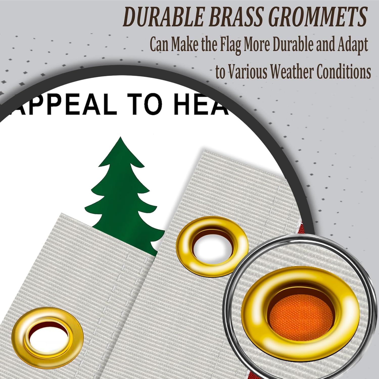 3x5 An Appeal to Heaven Flag Outdoor Double Sided Heavy Duty Pine Tree Flags 3 Ply Polyester Material with 2 Metal Grommets, 4 Rows of Stitching Liberty Tree Flag - Image 4