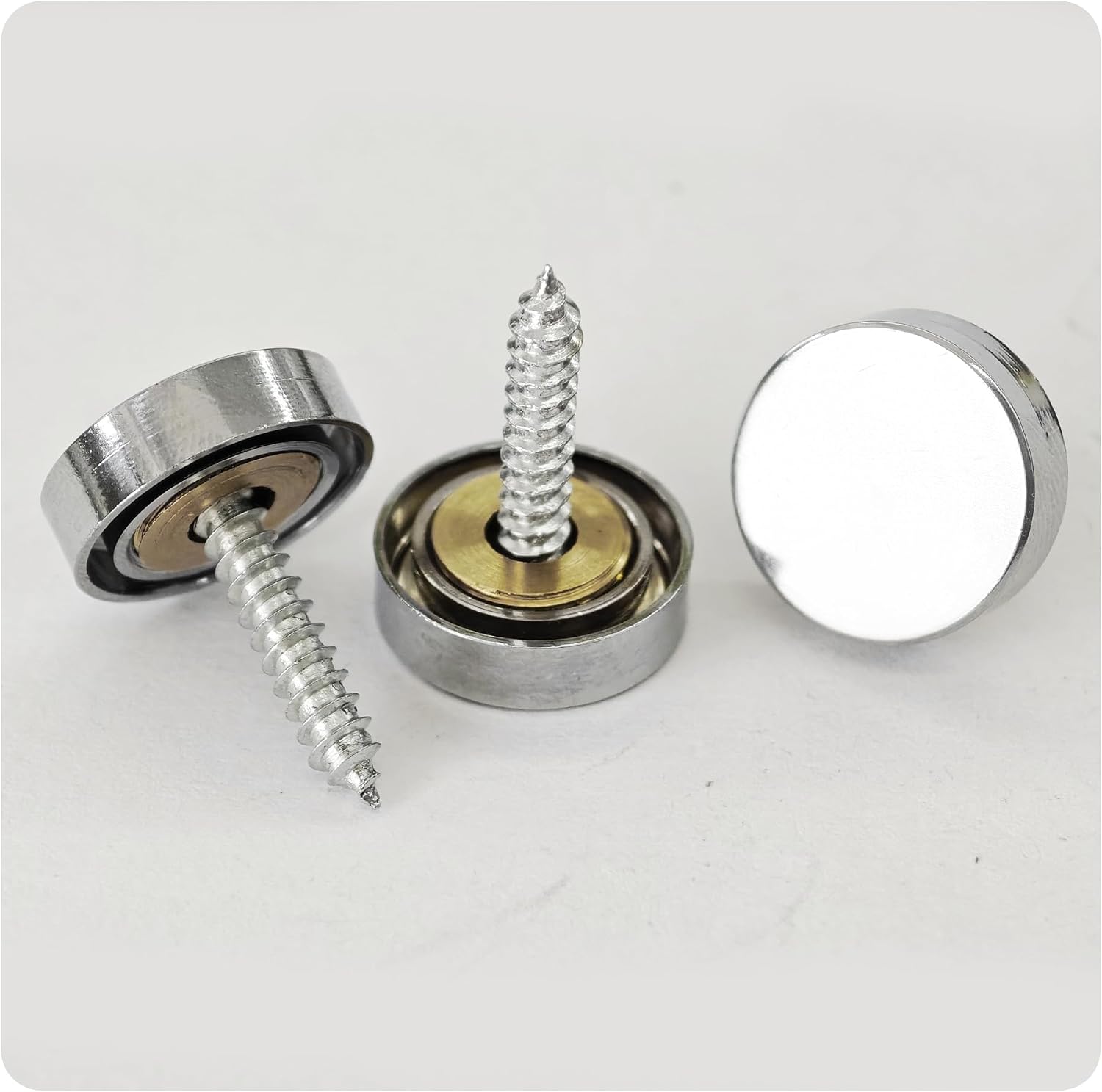 12PCS 3/5" Mirror Screws Decorative Cover Caps, Sign Advertising Screws, Mirror Screw Fasteners Nails, Chrome image 4