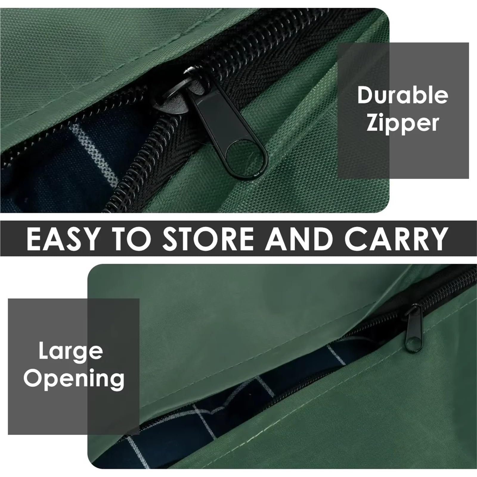 Borsa per Cuscini da Esterno Borsa portaoggetti for Cuscini da Giardino, Impermeabile, Anti UV, Rettangolare, for mobili Esterno, Custodia Protettiva for Albero di Natale(173x76x51cm Gray)