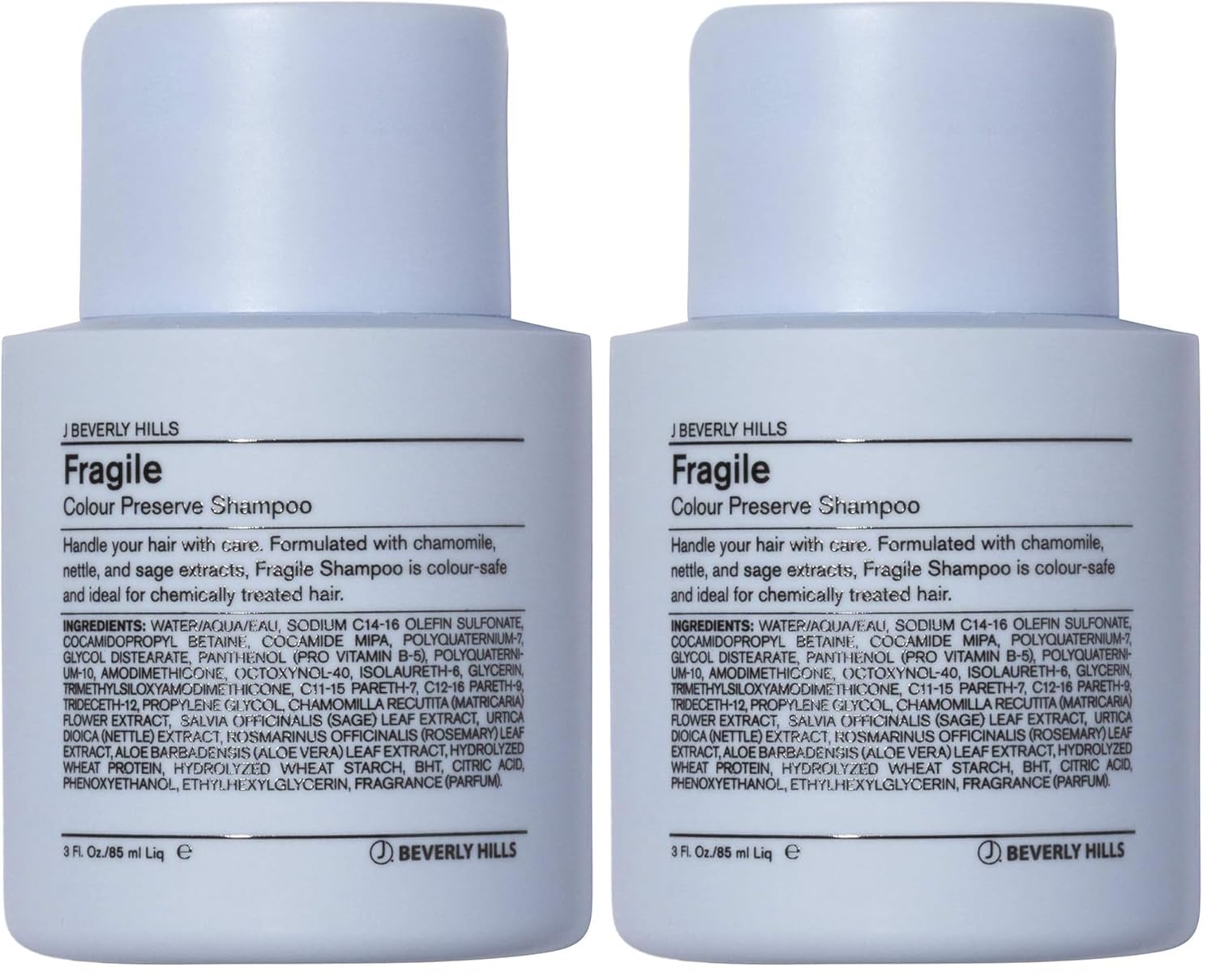 J Beverly Hills Blue Fragile Colour Preserve Shampoo with Sage Oil to Brighten Color, (3 Oz, 12 Oz, 32 Oz)