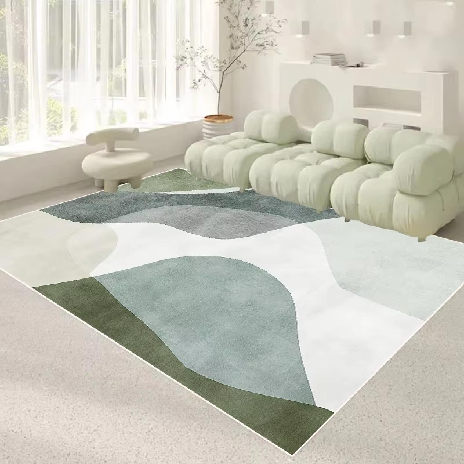 Tapis de canapé vert moderne 80x150 cm idéal pour réchauffer le salon