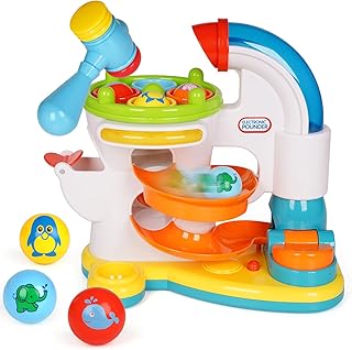 Pound A Ball Toys for Toddler Hammering & Pounding Toys Ball Popper Active Toy Montessori Pounding Game Baby Toy Sensory Play nteractive Learning Toy for Educational Fine Motor Toy…