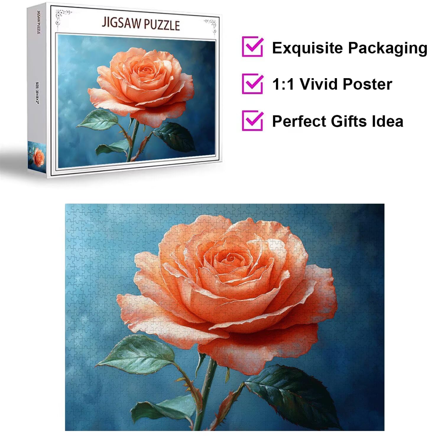 Puzzle dla dorosłych 4000, kwiat róża, 141 x 87 cm, n-285