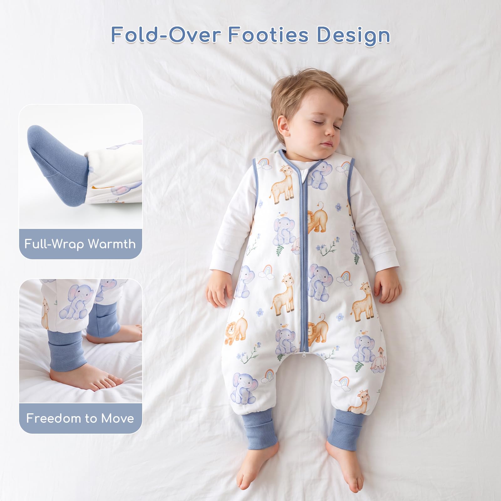 Gigoteuse à Pied Bébé Tog 1.5, Turbulette Coton Hiver 3-4 Ans