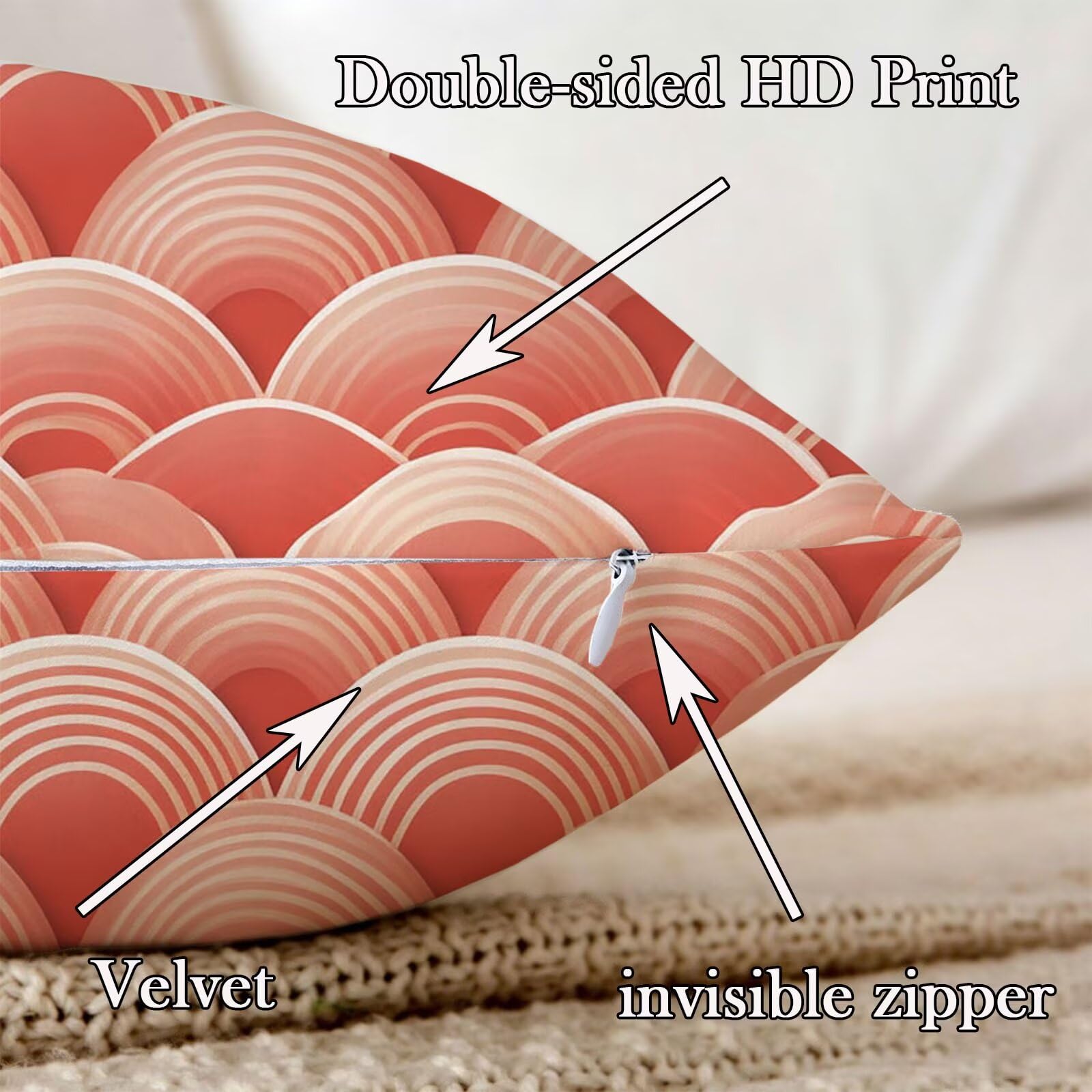 Kissenbezug 65x65cm Outdoor Kissen 2er Set Rosa Abstrakt Leinen Dekokissen