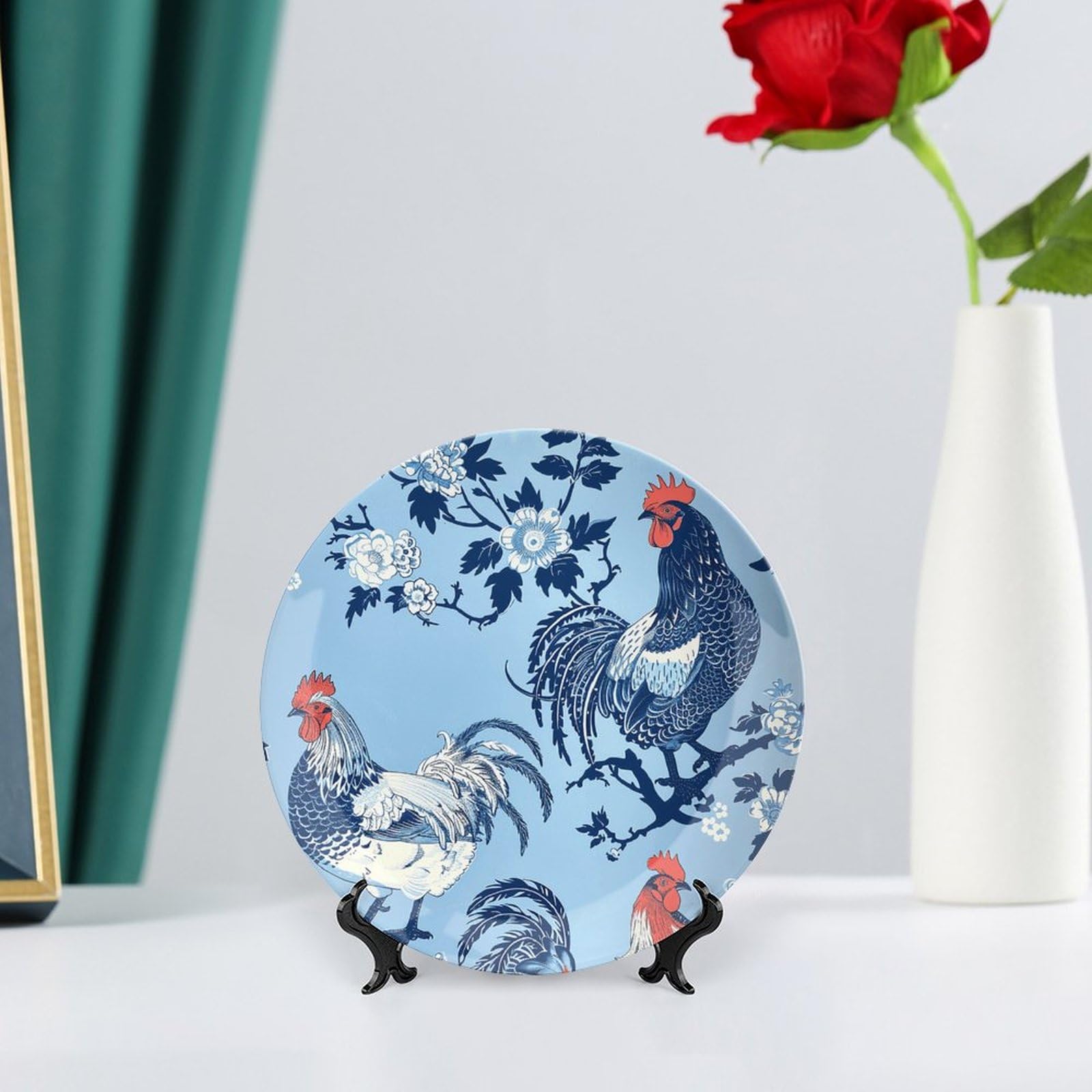 Amazon.com: BTCOWZRV Chicken in Blue Style Ceramic Decorative