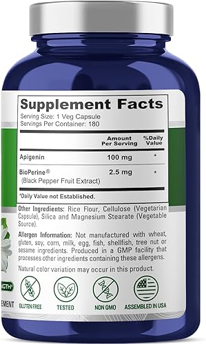 Miniatura 2 de NusaPure Apigenina 100 mg por cápsula 180 Vcaps - Bioperina (sin OMG, sin gluten)