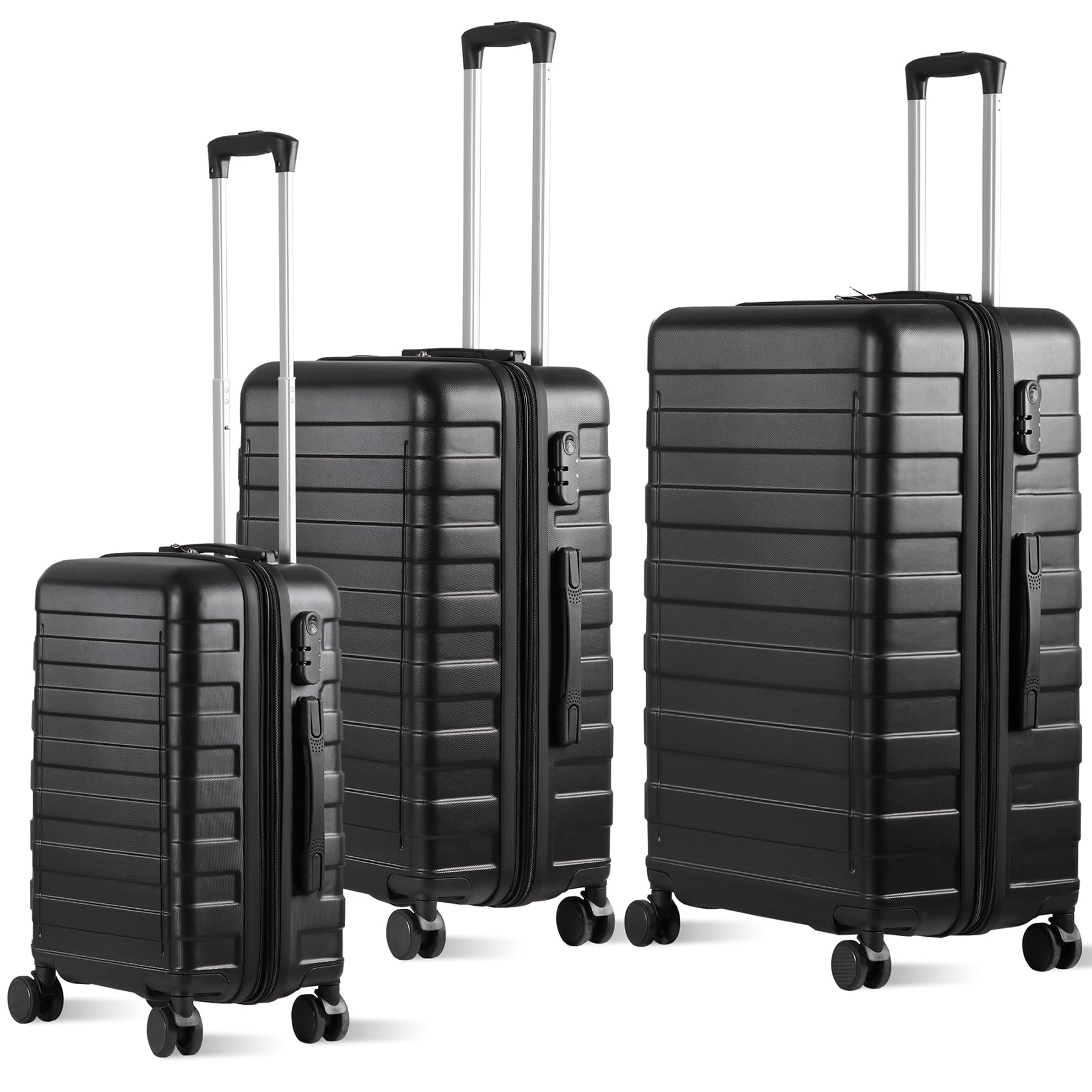 LEMY Luggage Set 3 Piece Hardside with TSA Lock,Expandable Spinner Wheel Suitcases,Lightweight Durable Hardshell Travel Luggage with 8 Wheels for