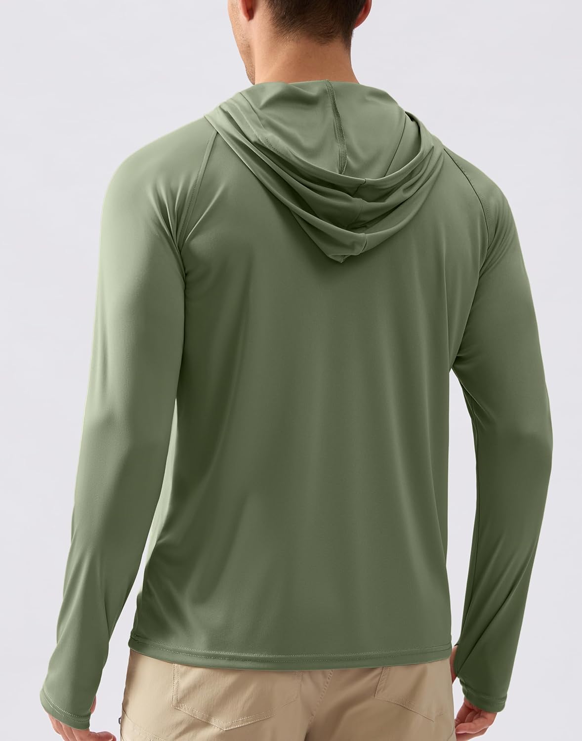 Pudolla Men's Sun Protection Hoodie Shirts UPF 50+ Rash Guard SPF Long Sleeve Fishing Shirt for Men Swim Hiking Boating - Image 2