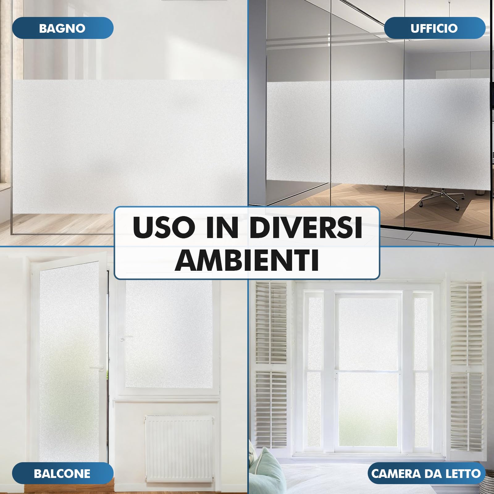 shinfly Opaca Pellicola per Vetri Finestre Privacy, Pellicola Adesiva per Vetri Elettrostatica 60x120cm, Protettiva anti-UV, Window Film Adatto per Ufficio Bagno Camera da Letto Soggiorno Cucina