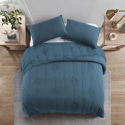 Miniatura 9 de Sophia and William - Juego de edredón de 3 piezas, tamaño QueenMatrimonial con 1 edredón y 2 fundas de almohada, juego de colcha reversible de
