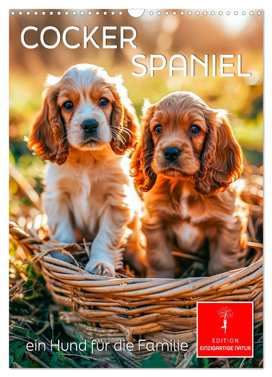 Cocker Spaniel - a dog for the family UK-Version (Wall Calendar 2026 DIN A3 Portrait), CALVENDO 12 Month Wall Calendar
