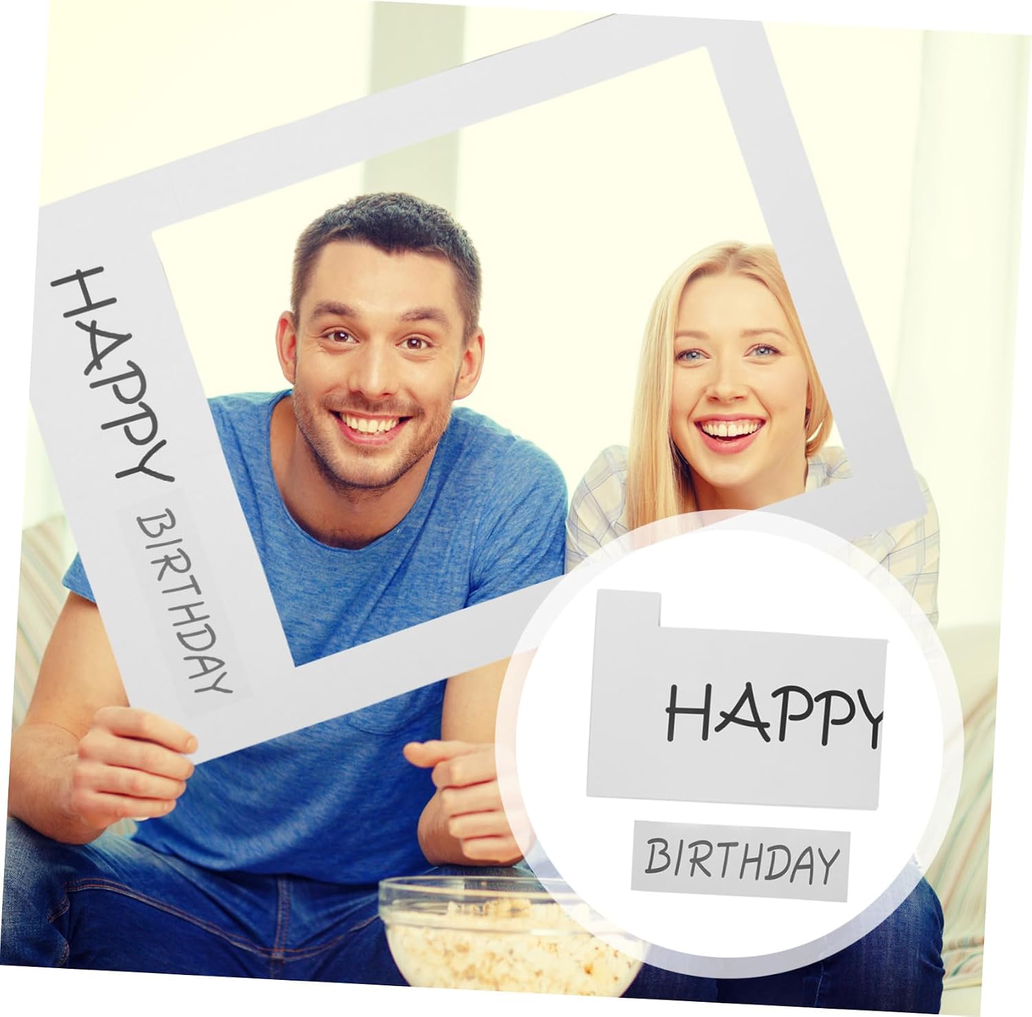 Holibanna Happy Birthday DIY Paper Picture Frame Cutouts Photo Booth Props for Memorable Birthday Party Moments Design for Family Friends Celebrations