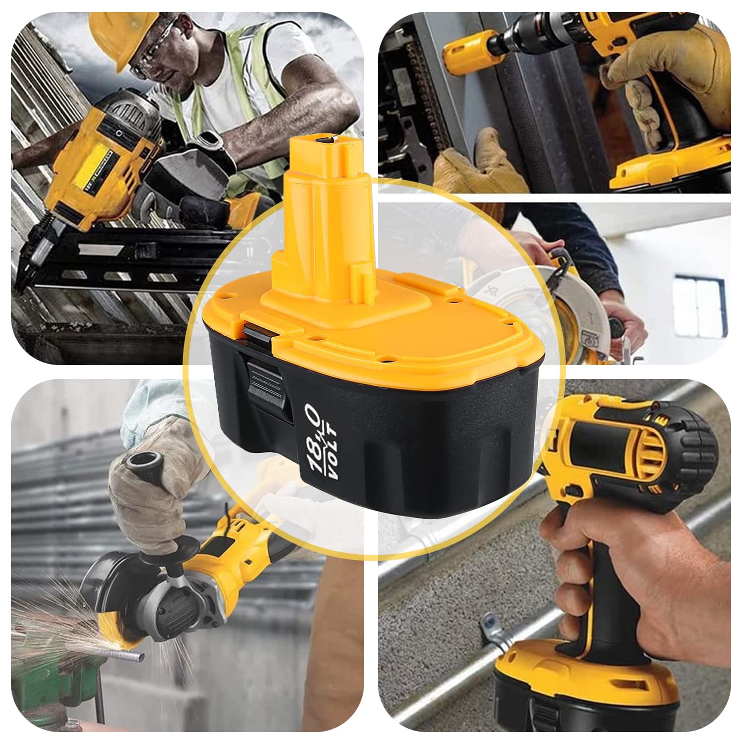 VANTTECH Paquete de 2 baterías de repuesto Ni-MH DC9096 de 4,8 Ah para batería DeWalt de 18 V DE9098 DE9503 DE9039 DE9095 DE9096 DW9096 DW9095 DW9098 DC725