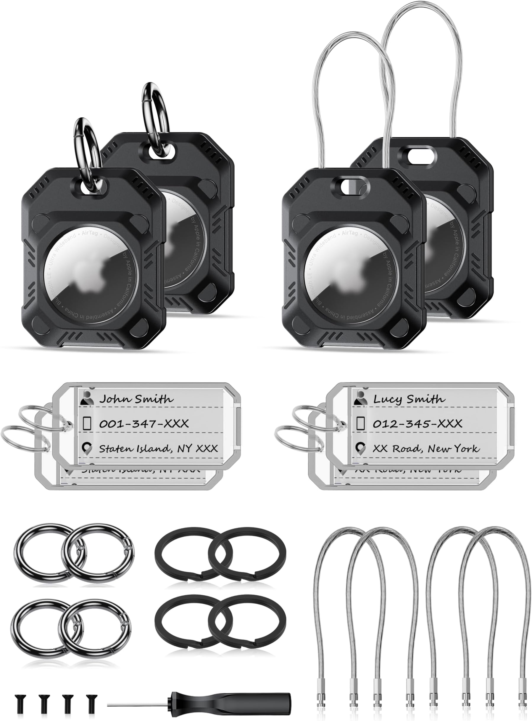 Amazon.com: Gitfos 4 Pack Airtag Holder, AirTag Keychain Holder with ...