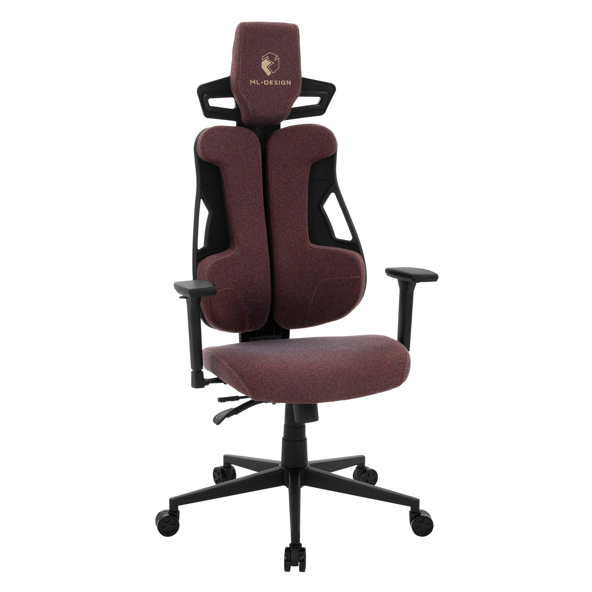 ML-Design Chaise de Gaming Ergonomique en Tissu Rouge, Accoudoirs 3D Réglables, Appui-Tête, Soutien Lombaire, Dossier Ajustable, Fauteuil Gamer Confortable pour Ordinateur, Mobilier Bureau Home Office