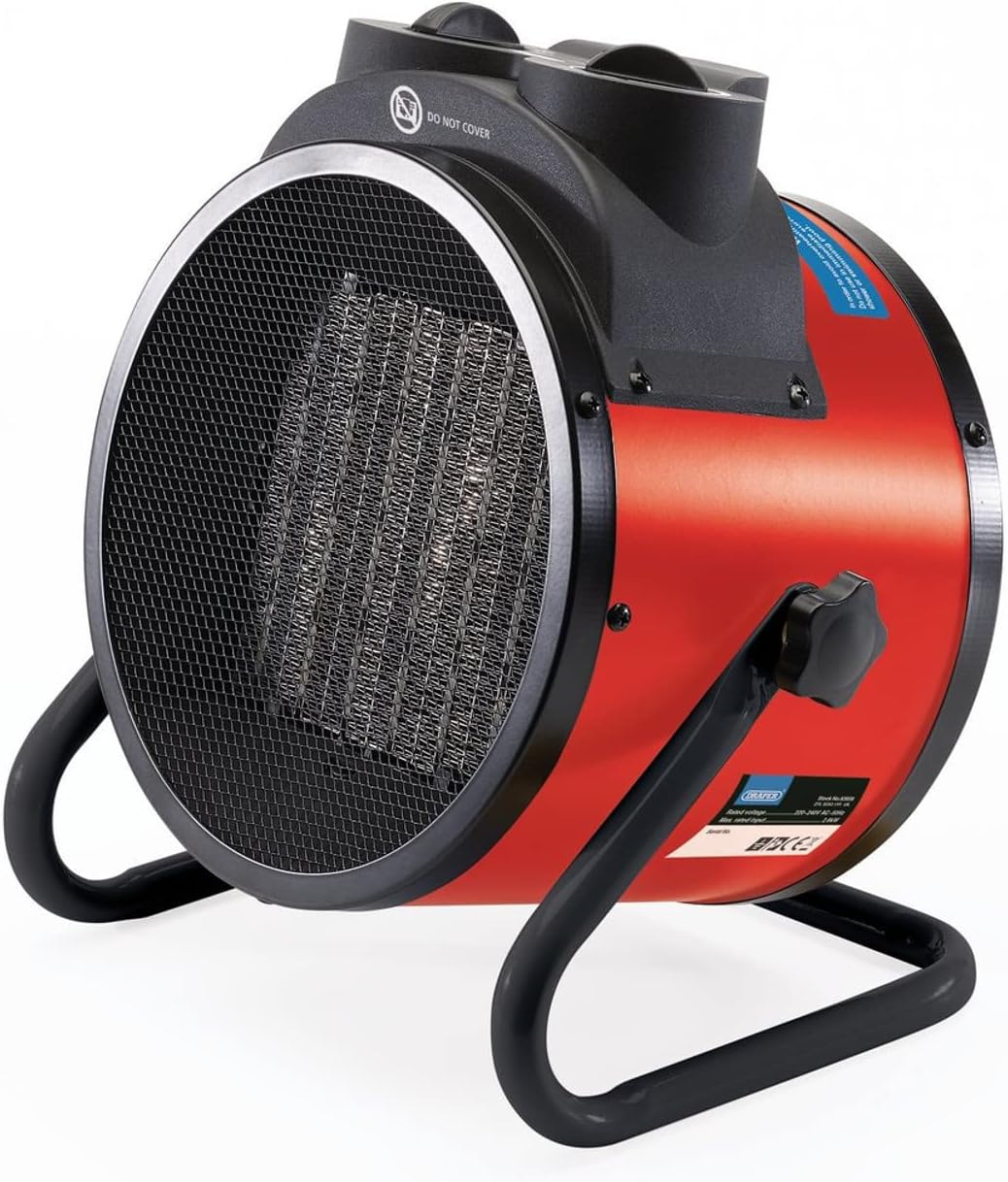 Draper 2.8KW PTC Portable Electric Space Heater Red with Adjustable