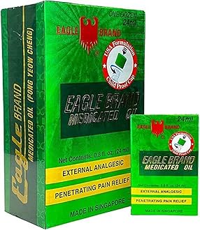 Case Set - Green Dozen Eagle Essentail Medicated Oil - 12 Chai Dau Con O Xanh - 24mL per Bottle with 12 Bottles per Order - Made in Singapore