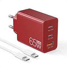 Anykon 65W USB C Ladegerät, 3-IN-1 USB Schnellladegerät mit 2M Ladekabel, Netzteil USB C für MacBook Air Pro M1/M2,iPhone 17 Pro Max/16/15/14/13,Switch,Galaxy S24 Ultra/S23/S22,Tablet, Handys usw
