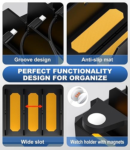 Miniatura 5 de Estación de carga para múltiples dispositivos, estación de carga múltiple Honcila 6 en 1 para teléfono celular, tableta, iPhone, iPad y más,