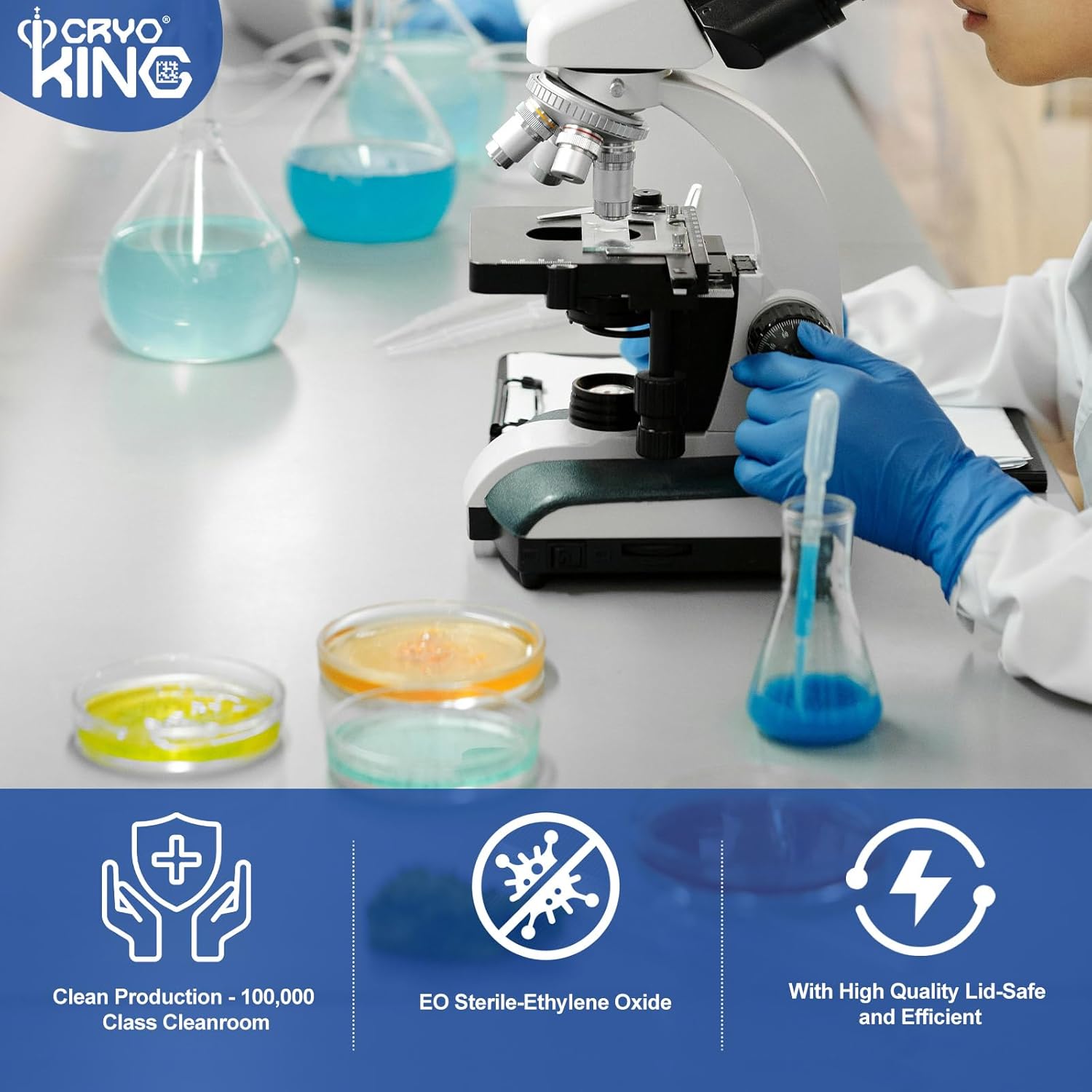 500 Pack Petri Dishes with Lids, 90×15mm Plastic Sterile Petri Dish, Thick Clear Stackable Culture Dishes with Loose Cap for Lab Experiment, Myclogy, Biology