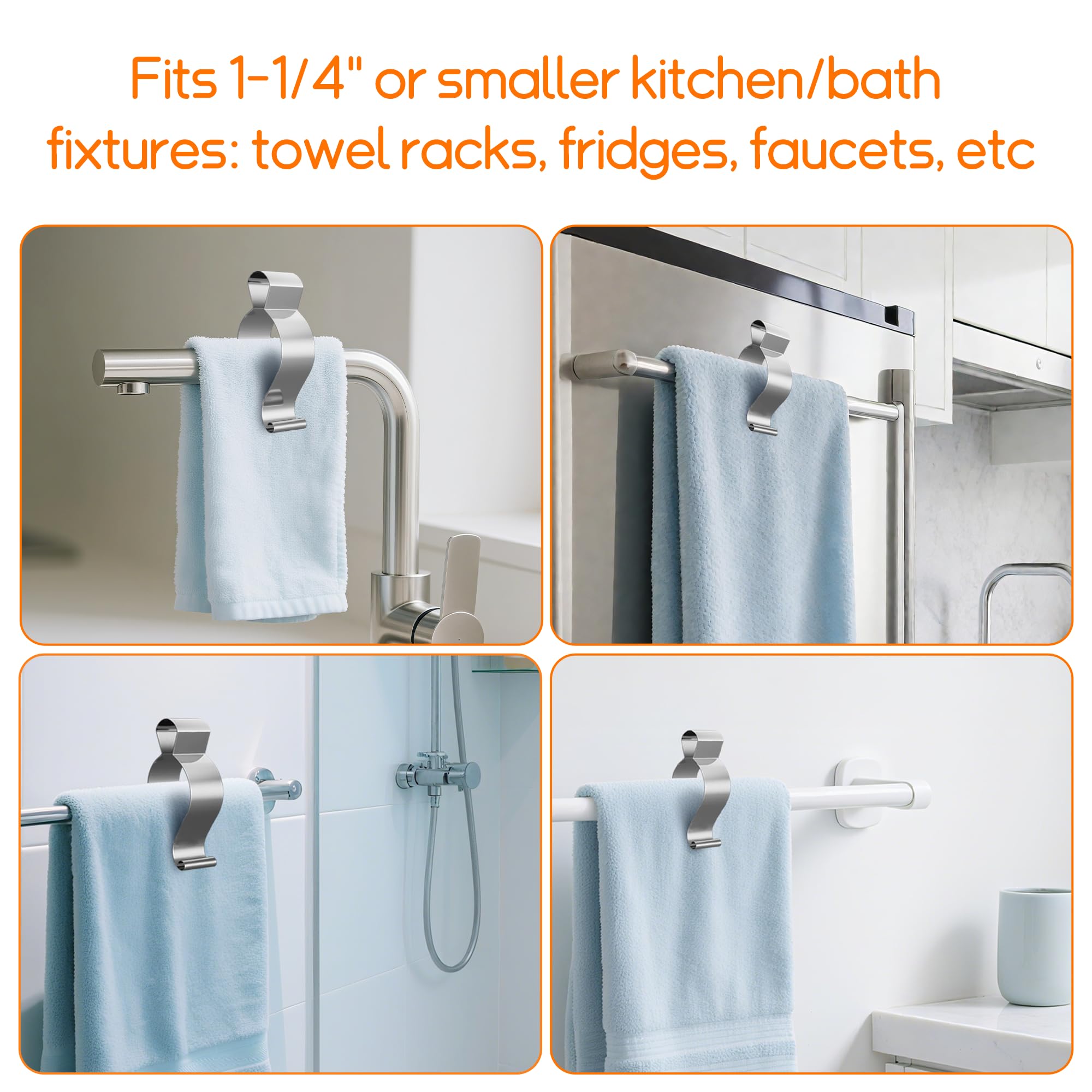 Stainless Steel Towel Clips - 6 Pack -6 Stainless Steel Towel Clips - 6 Pack -6