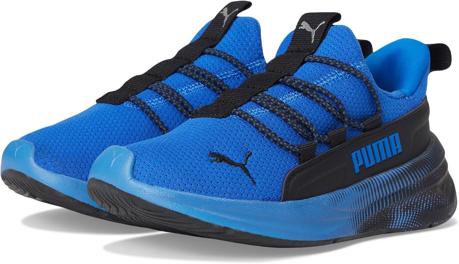 Puma Unisex-Child Softride One4All Slip On Shoes, Mountain Blue-Black AH25, Little Kid 3, Wide