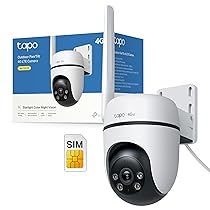 Tapo C501GW Telecamera 4G LTE da Esterno con Slot SIM, FHD 360° PTZ, Visione Notturna a Colori Starlight, IP66, AI Smart, Allarme Sonoro, Luminoso, Alimentato da DC o PoE, Senza Wi-Fi né Batteria