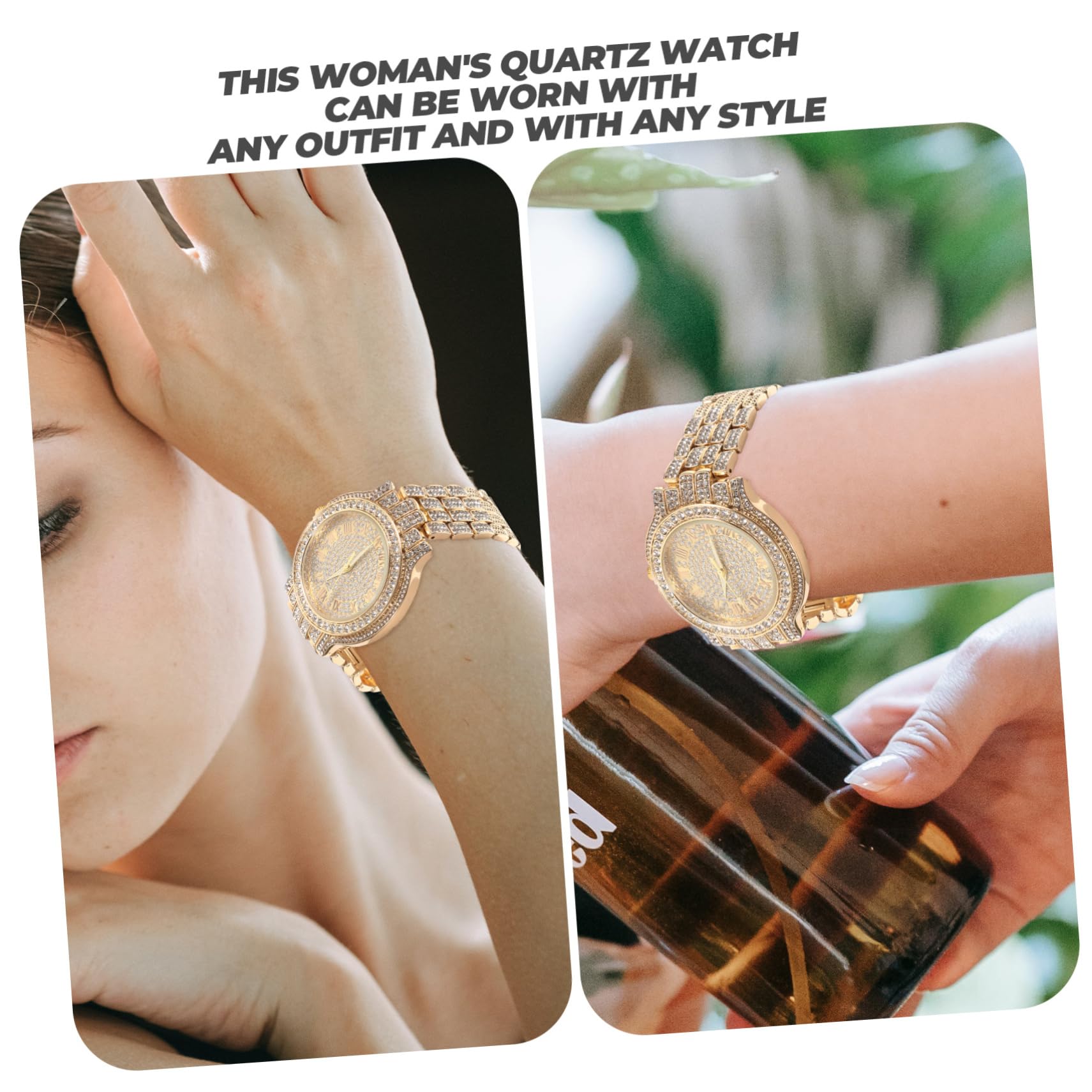 2stücke Damen Armbanduhr Mit Strass Elegante Analoguhr Für Frauen Wasserdichtes Design Für Alltag Und Besondere Anlässe Zeitloser Schmuck Für Jedes Outfit