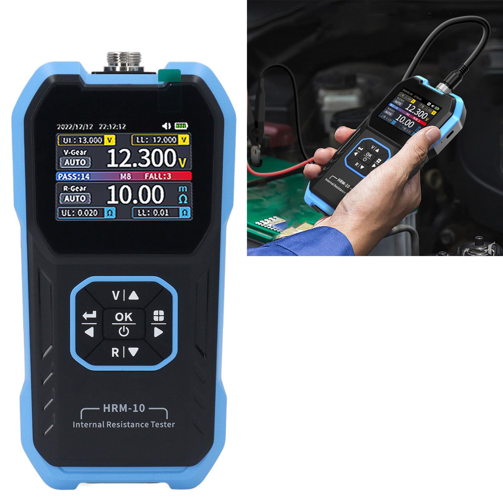 Eujgoov Analyseur de Batterie Numérique Testeur ABS avec Résistance