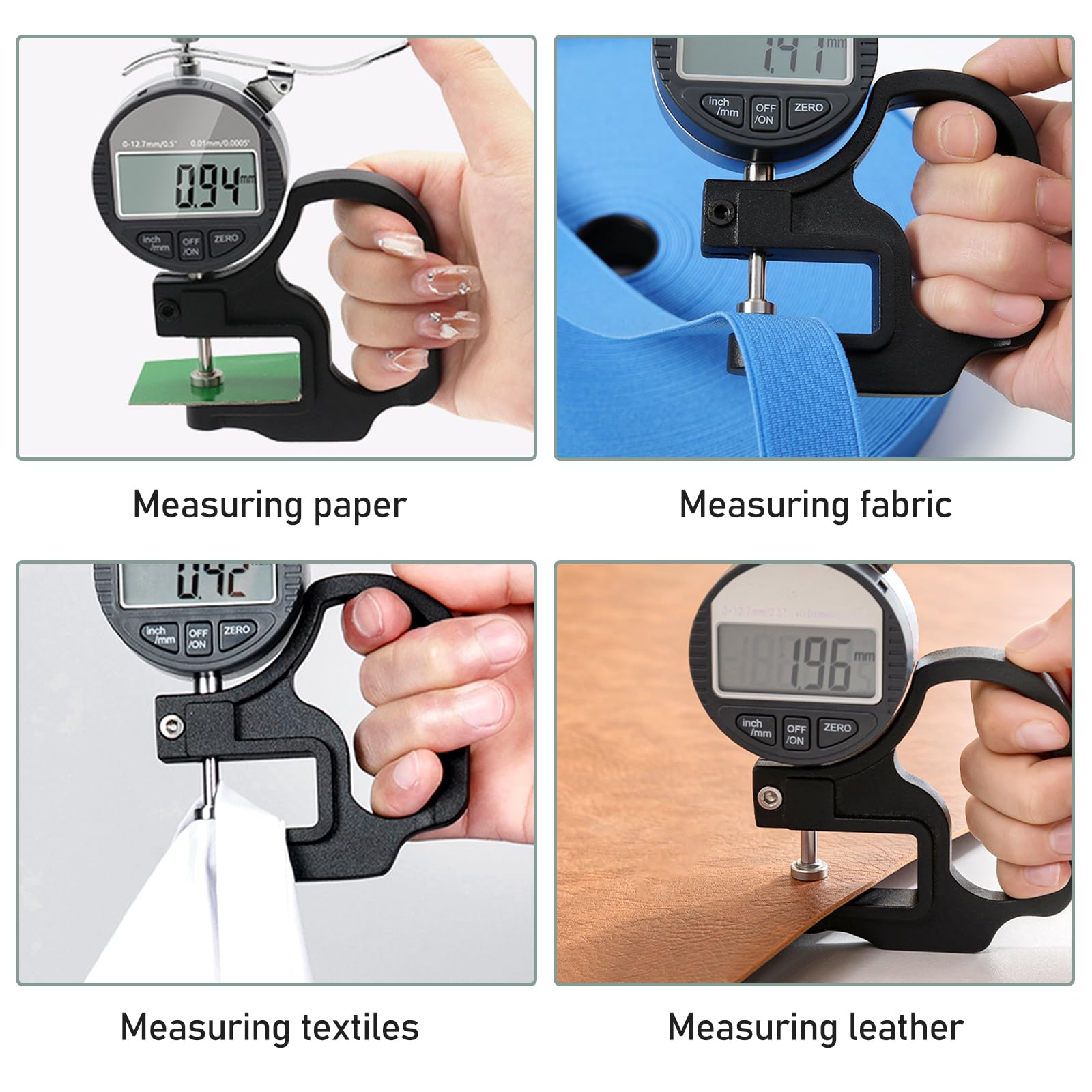 Misuratore di spessore digitale 0-12,7 mm precisione 0,01 μm portatile calibro spessore