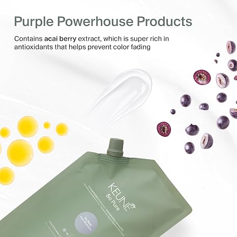 KEUNE So Pure Cool Silver Purple Shampoo Refill, Sulfate-Free, 13.5 Fl Oz