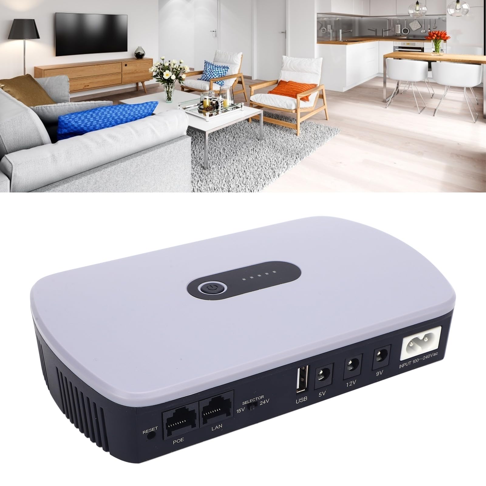 Zasilacz awaryjny UPS Battery Backup, 10400mAh Duża pojemność DC Standby dla routera, modemu, kamery bezpieczeństwa, USB 5V 2A, DC 5V 2A, 9V 1A, 12V 1A, POE 15V 0.6A, 24V 0.6A