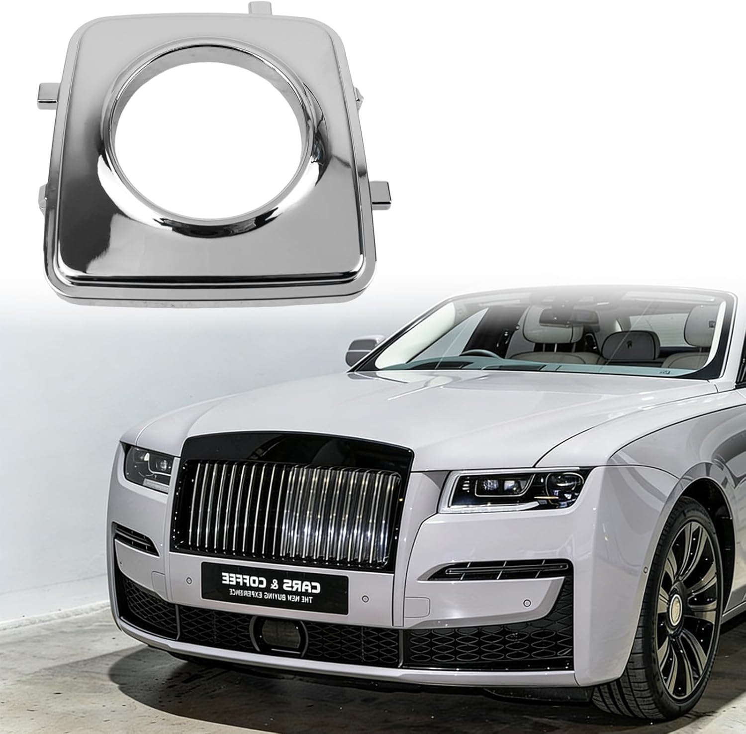 Car Hood Logo Cover Chrome Trim Plate Replacement for 51137457662 Fit for Rolls-Royce Phantom RR5 2008-2017 Coupe Sedan RR6 Gust RR4 2008-2017 2019-2023 Ghost Cullinan