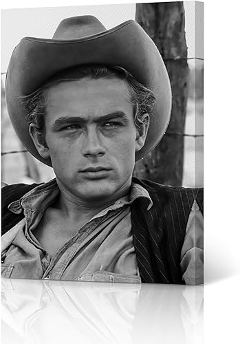 Miniatura 1 de HB Art Design James Dean con sombrero de vaquero, lienzo blanco y negro, impresión artística de icono americano, sala de estar, dormitorio,