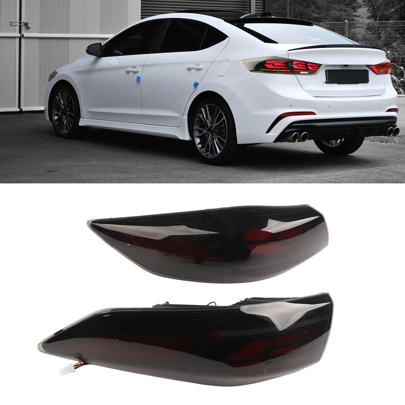 Tbest Zespół Tylnych świateł LED Dynamic Elantra 2016-2018