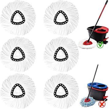 6Pack Mop Replacement Head Compatible with Cedar Easywring 1-Tank System
