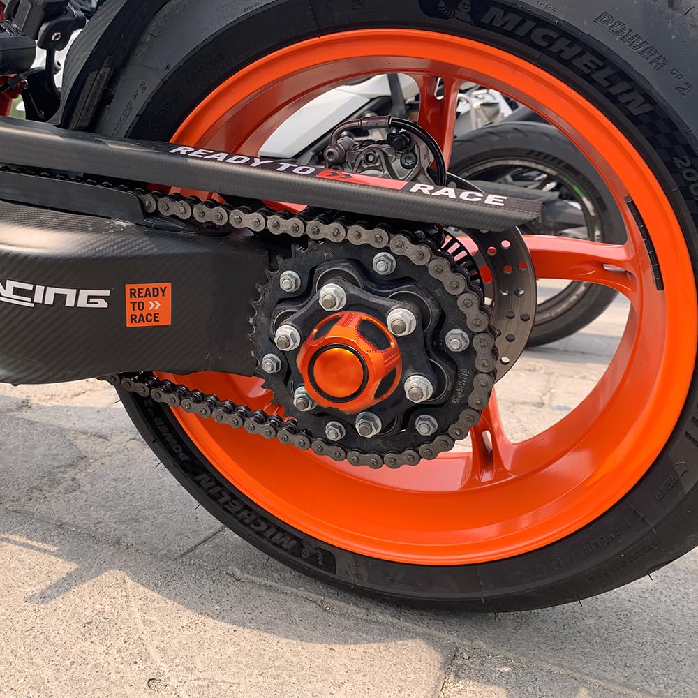 Modeer Pour 1290 SUPER DUKE GT 2016~2024 1290 Super Duke R/EVO ~2023 Moto Protection contre les chutes Roue arrière Axe Fourche Crash Slider Guard Accessoires (Orange/Noir)